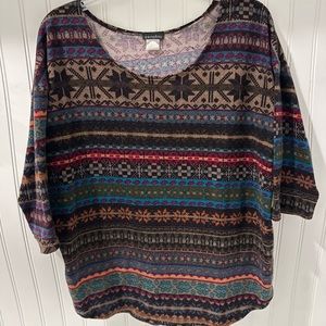 Printed pullover with drop shoulder